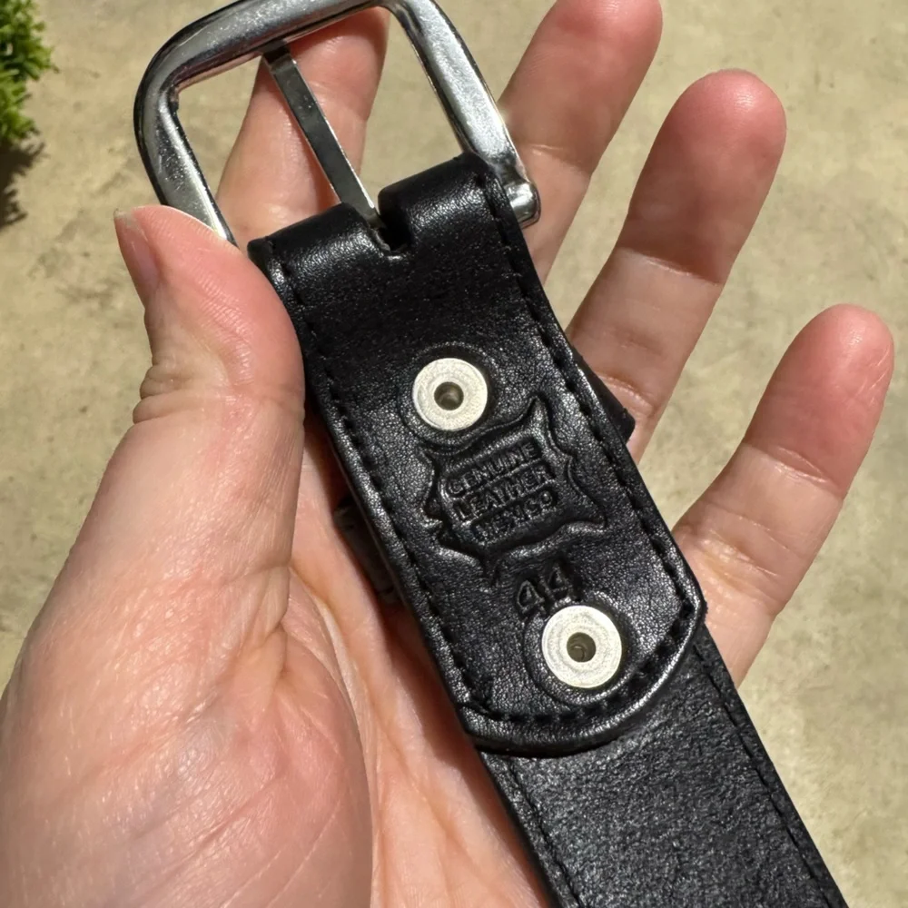 Black Leather Classic Belt Men Size 44 Business Casual‎ Quiet Luxury Old Money
